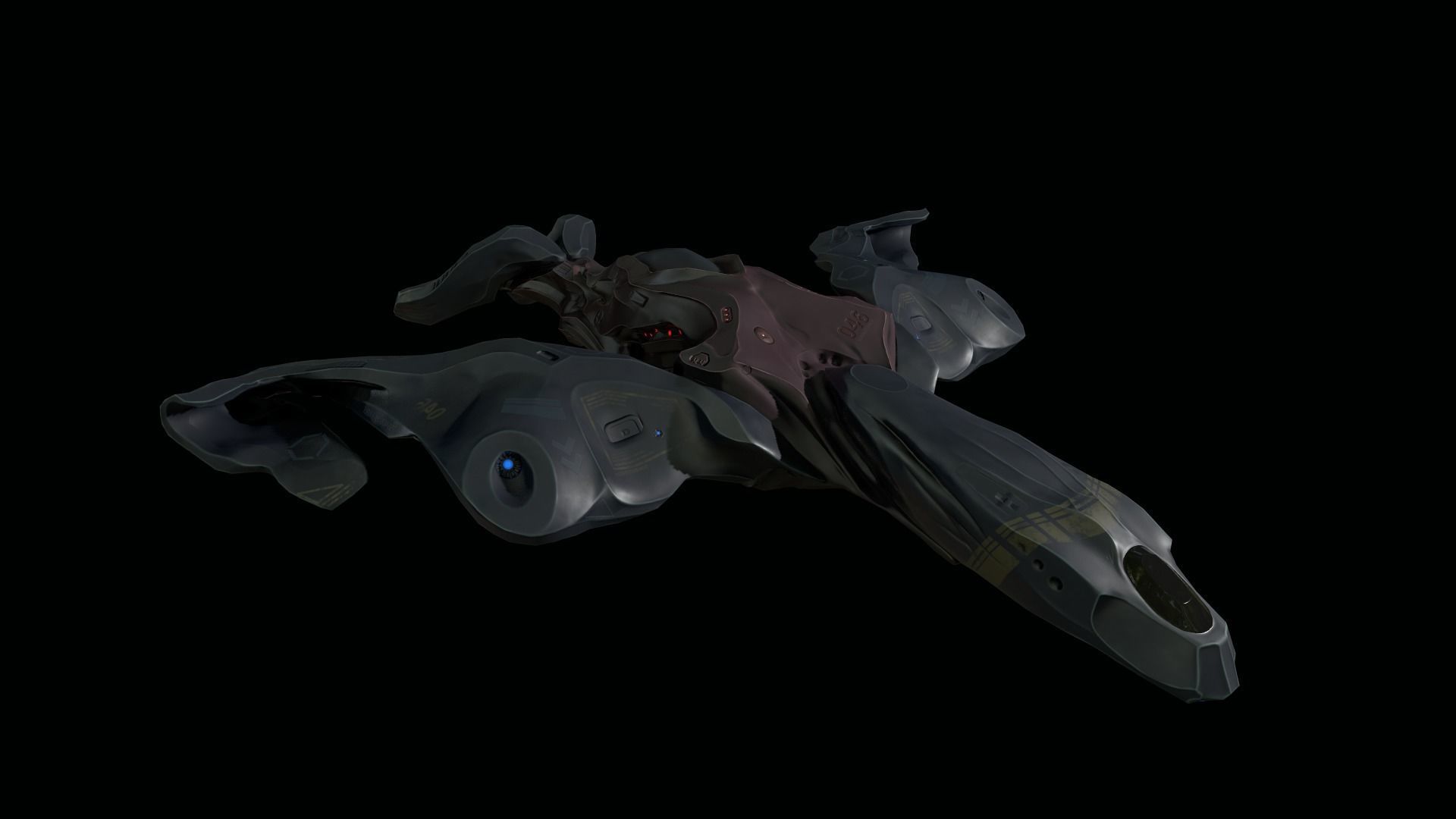 Spaceship Butterfly Low-poly 3D model_11