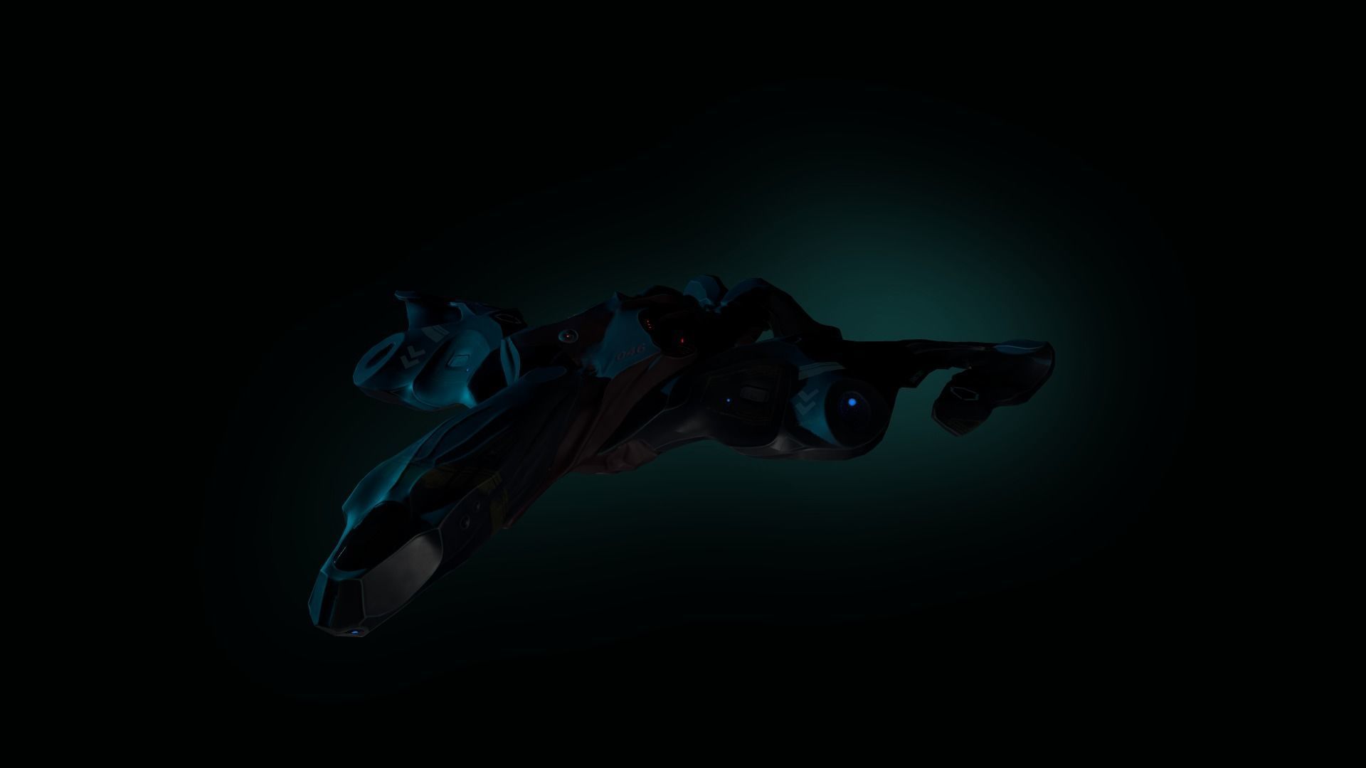 Spaceship Butterfly Low-poly 3D model_17