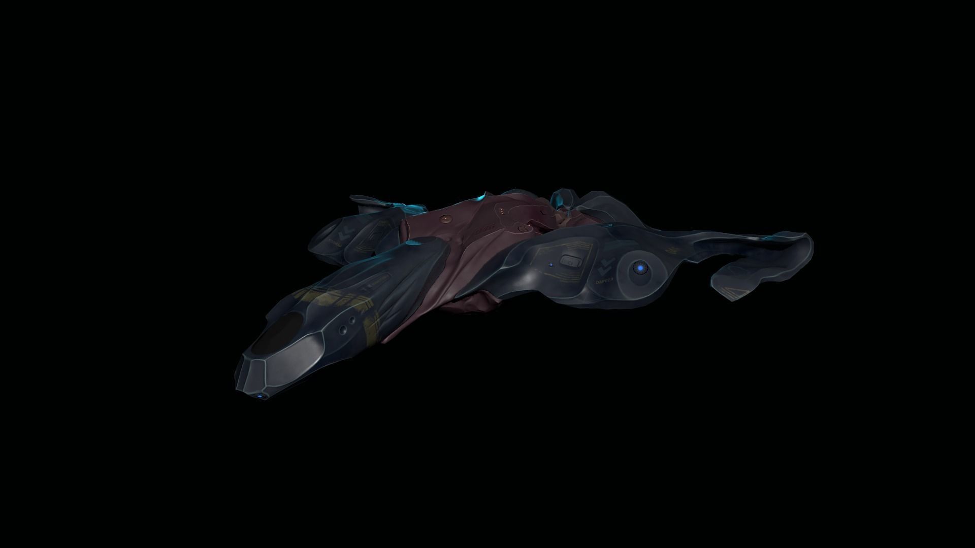Spaceship Butterfly Low-poly 3D model_12