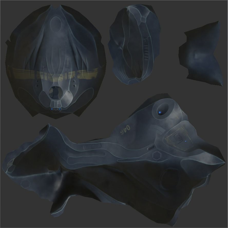 Spaceship Butterfly Low-poly 3D model_20