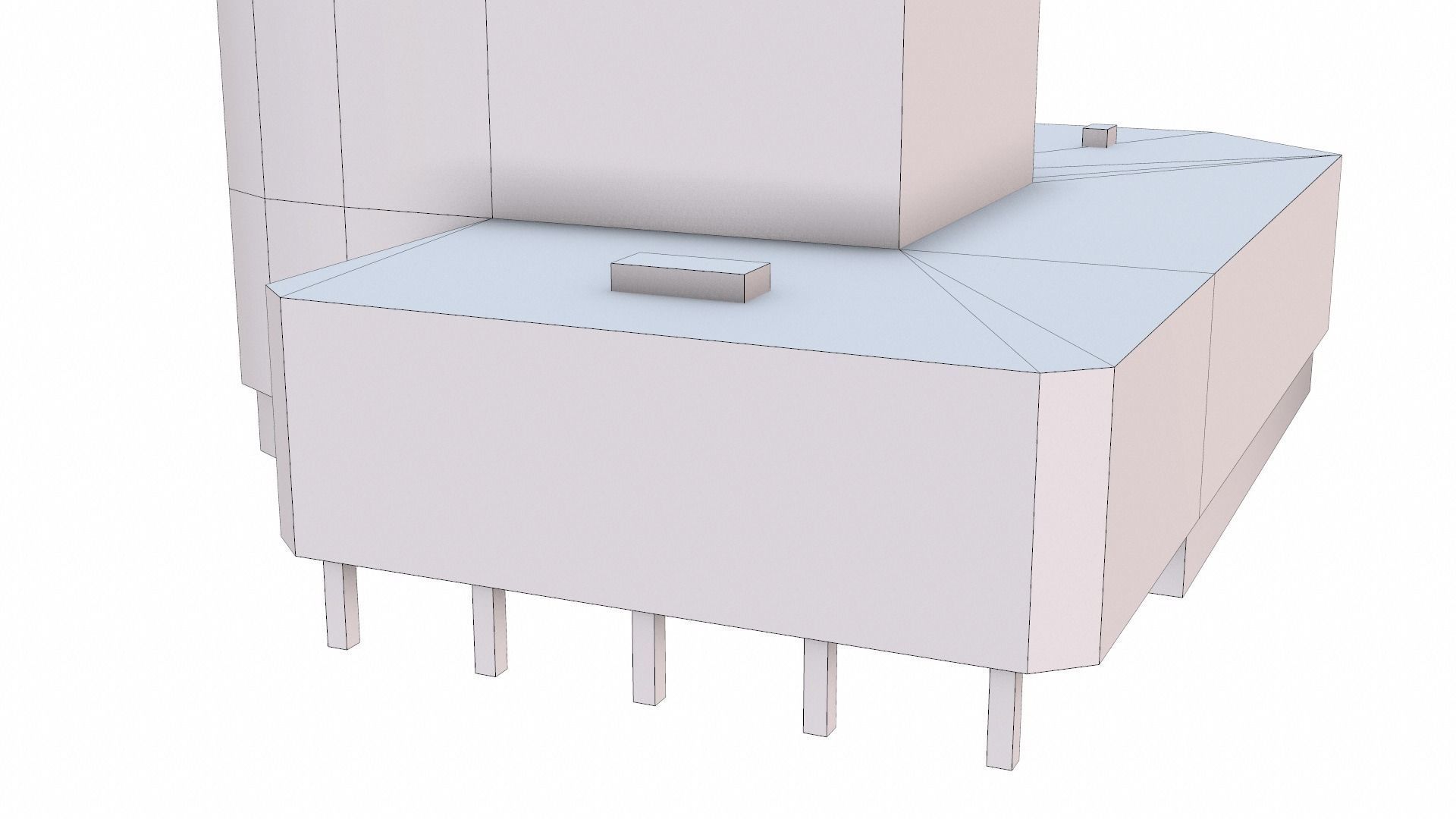 Building PBR Game Ready tall Low-poly 3D model_21