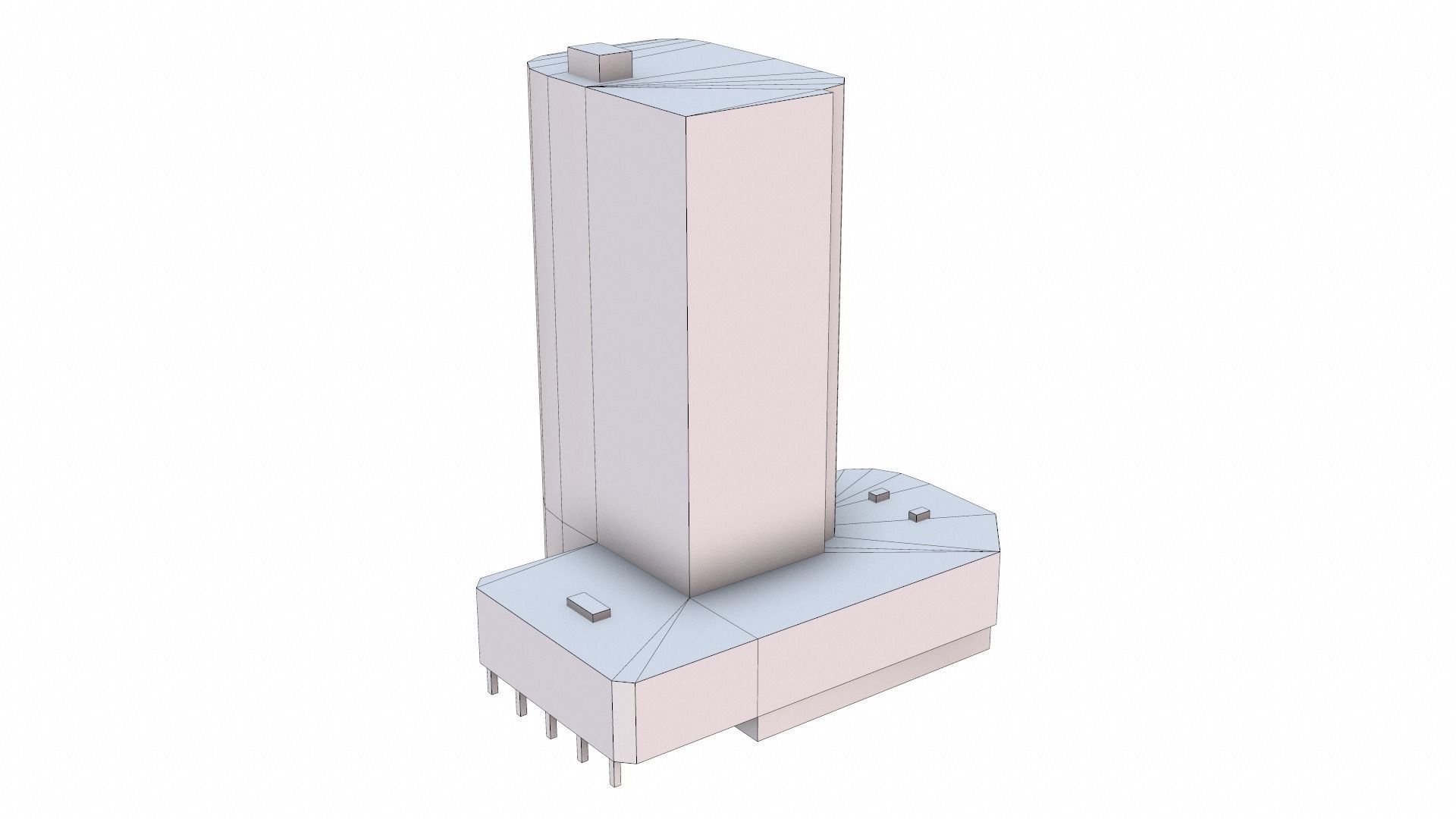 Building PBR Game Ready tall Low-poly 3D model_17