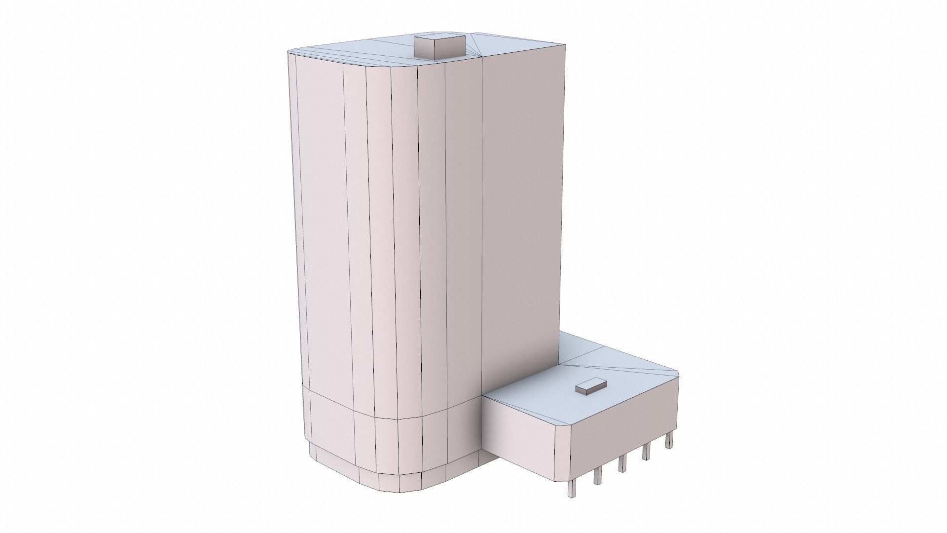 Building PBR Game Ready tall Low-poly 3D model_19