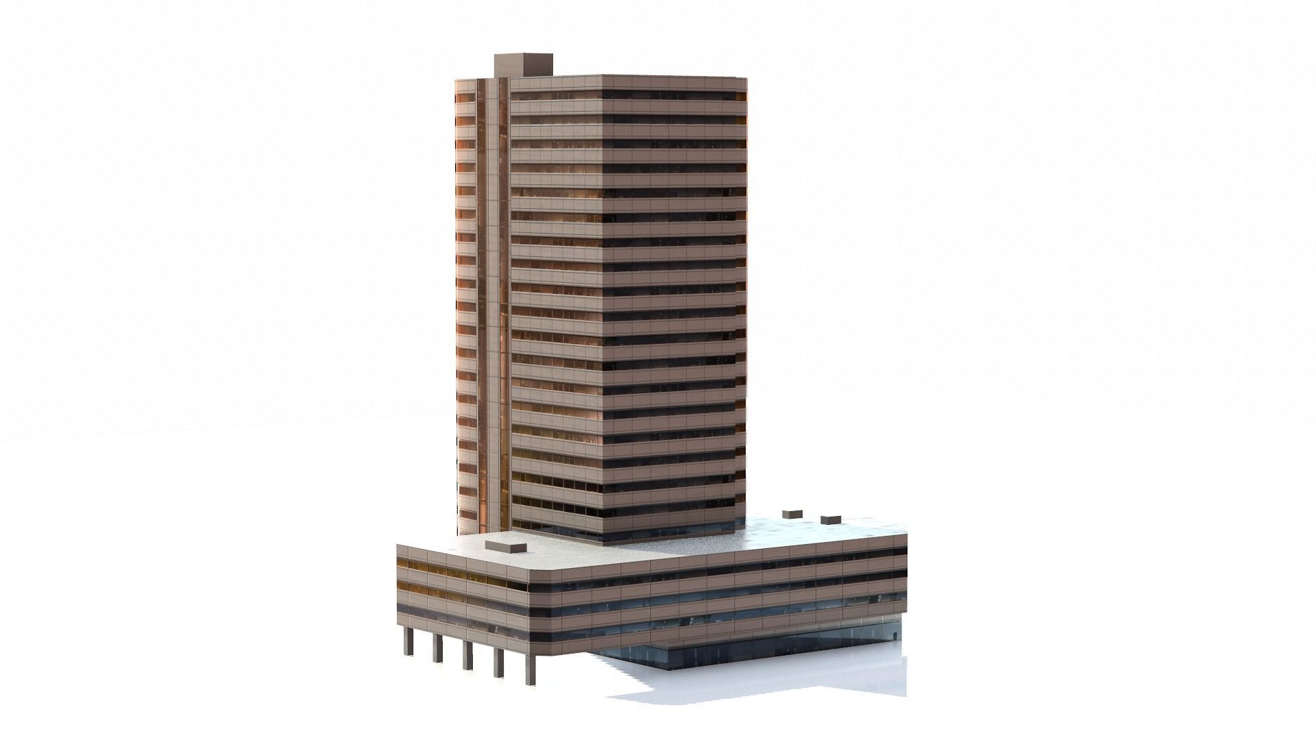 Building PBR Game Ready tall Low-poly 3D model_12