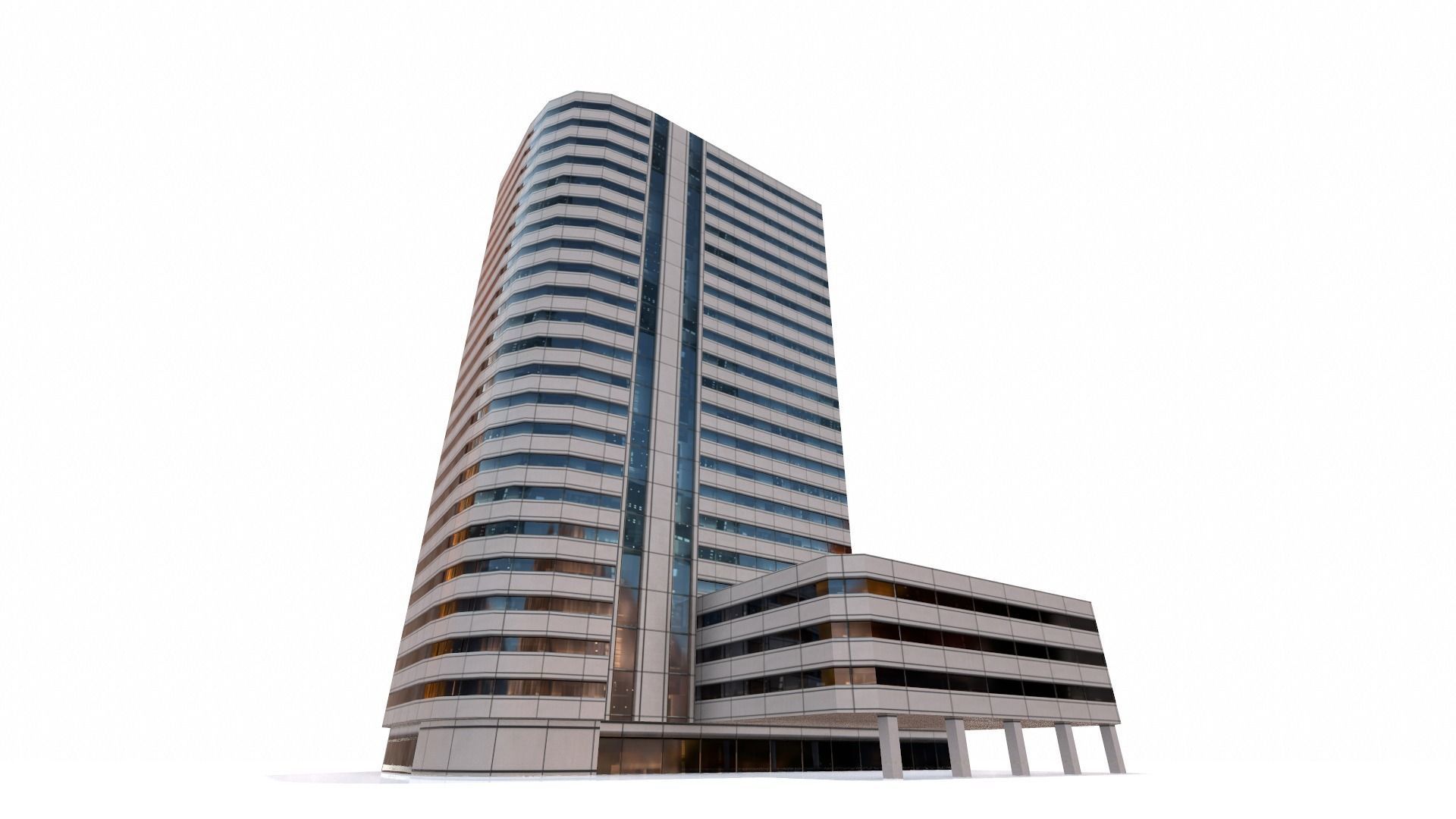 Building PBR Game Ready tall Low-poly 3D model_5