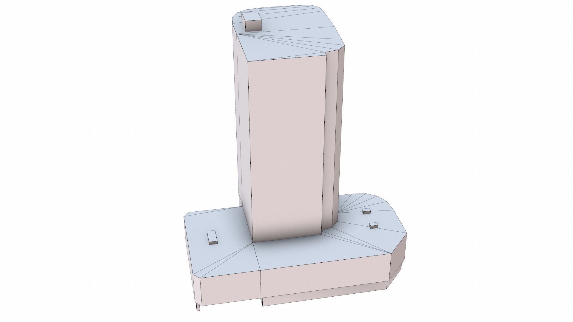 Building PBR Game Ready tall Low-poly 3D model_20