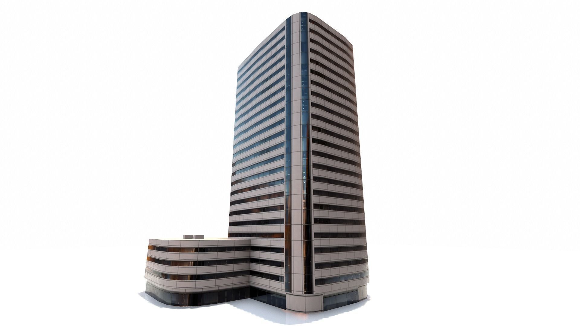 Building PBR Game Ready tall Low-poly 3D model_6