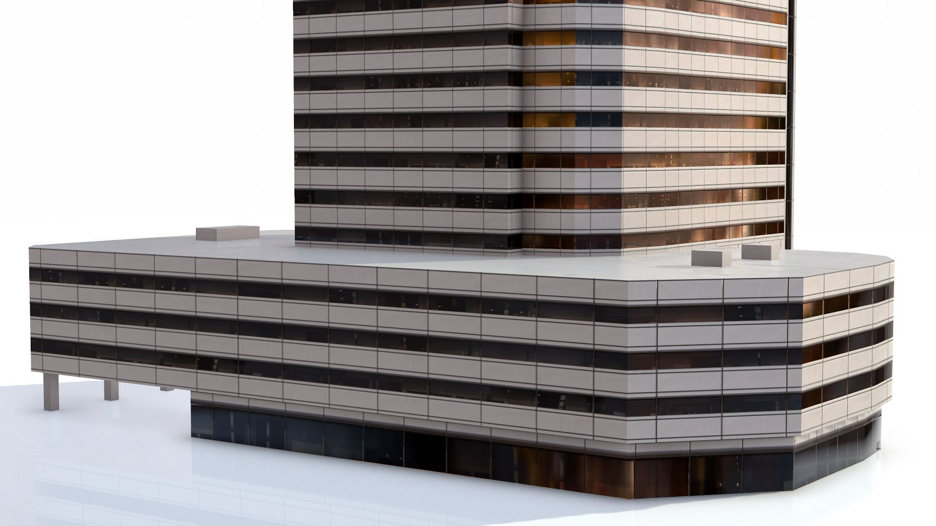 Building PBR Game Ready tall Low-poly 3D model_16