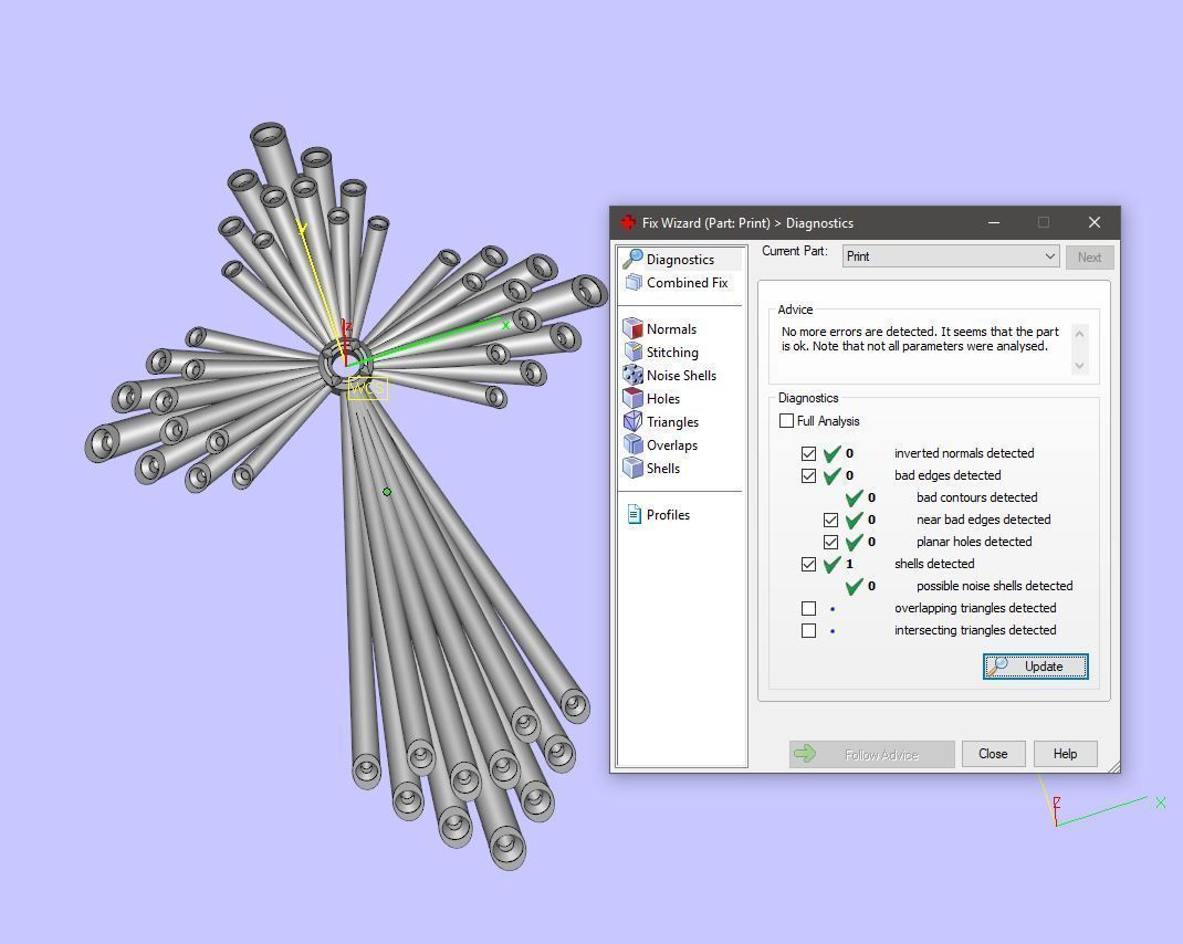 Tube Cross with center stone 3D print model_8
