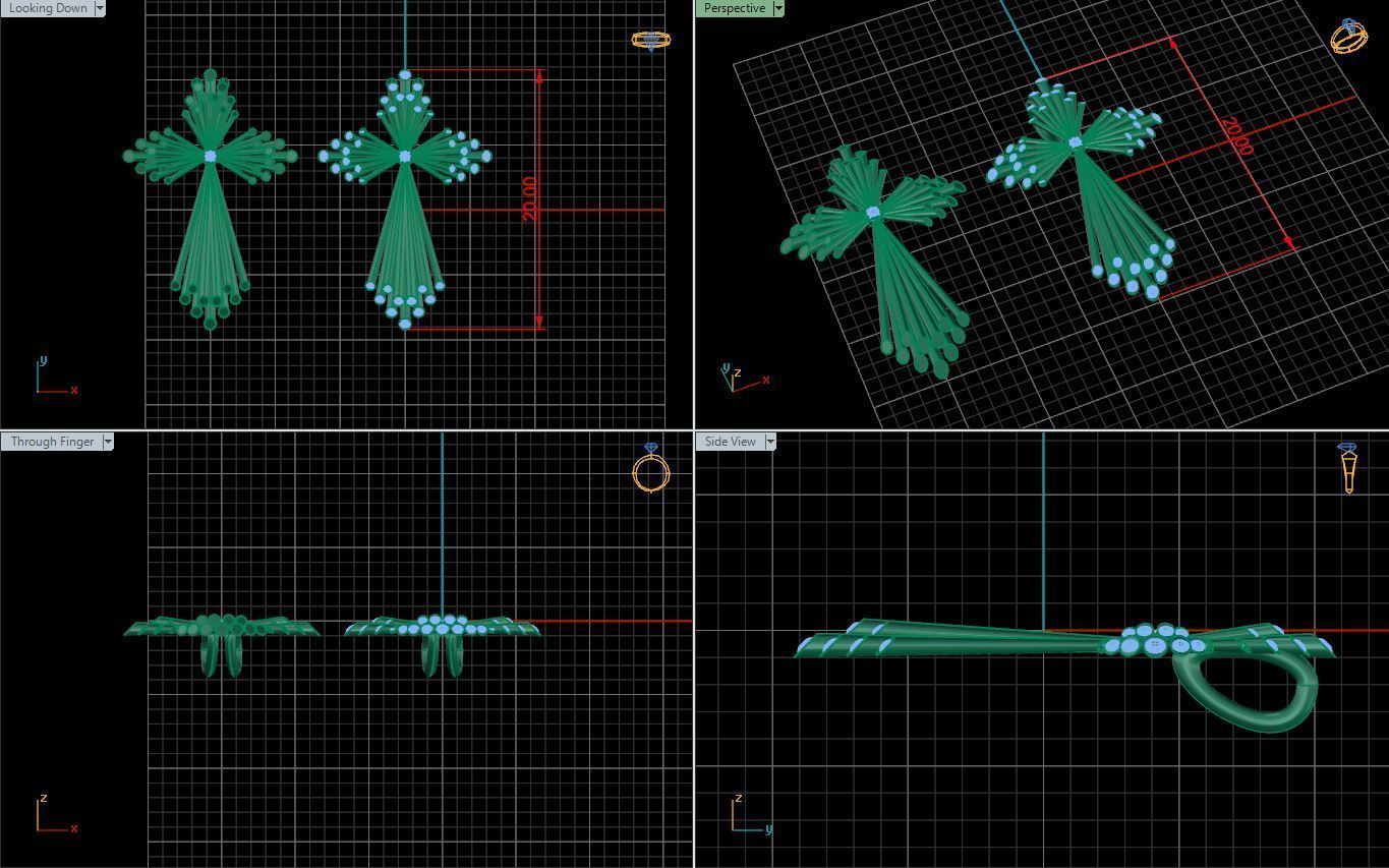 Tube Cross with center stone 3D print model_13