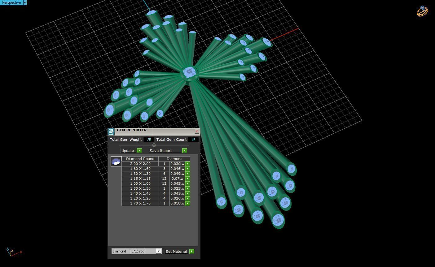 Tube Cross with center stone 3D print model_5