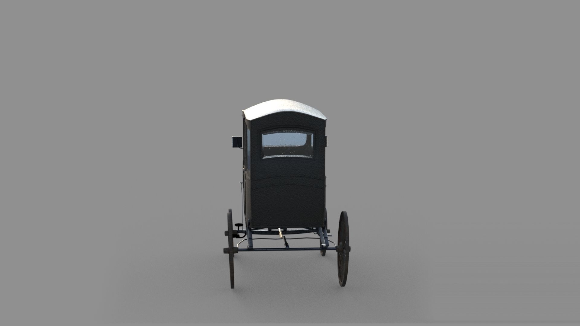 wodden carriage  Low-poly 3D model_9