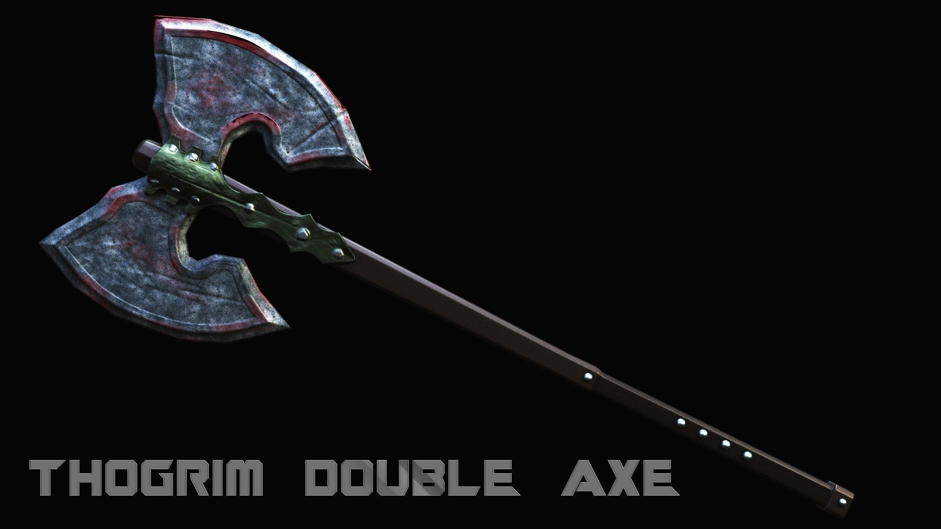 Thogrim Double Axe Low-poly 3D model_2