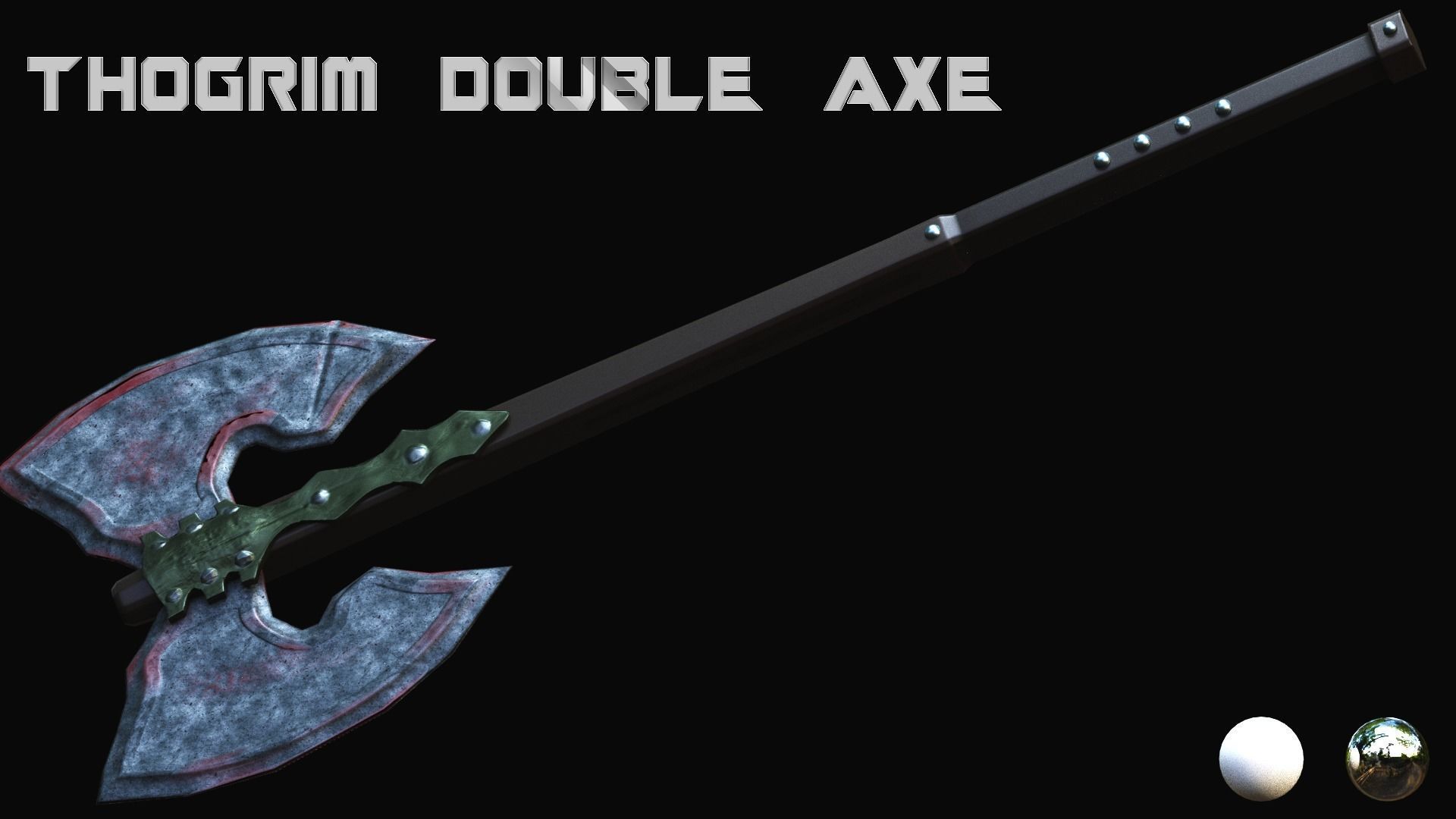 Thogrim Double Axe Low-poly 3D model_1