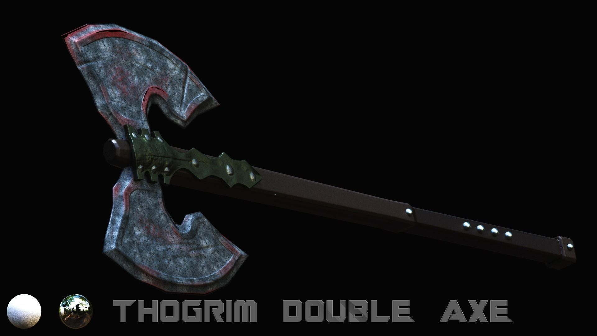 Thogrim Double Axe Low-poly 3D model_7