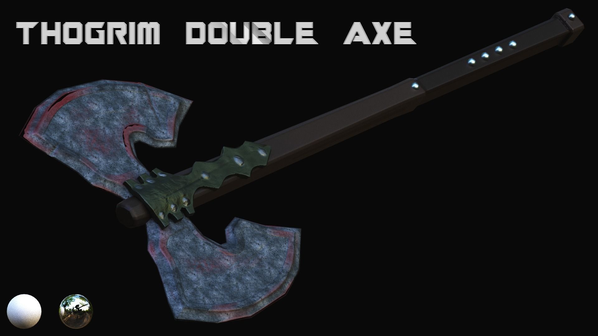 Thogrim Double Axe Low-poly 3D model_8