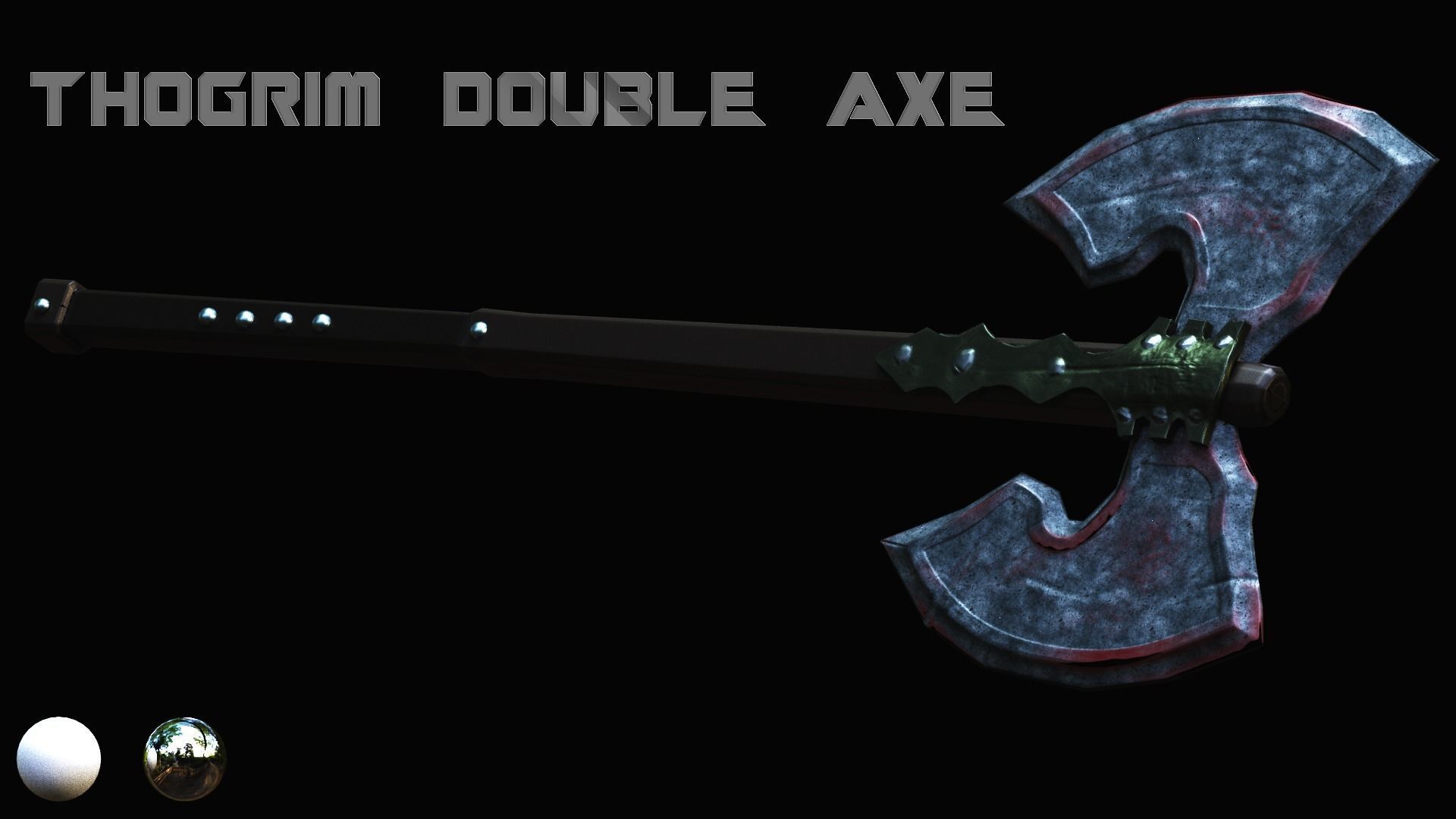Thogrim Double Axe Low-poly 3D model_4