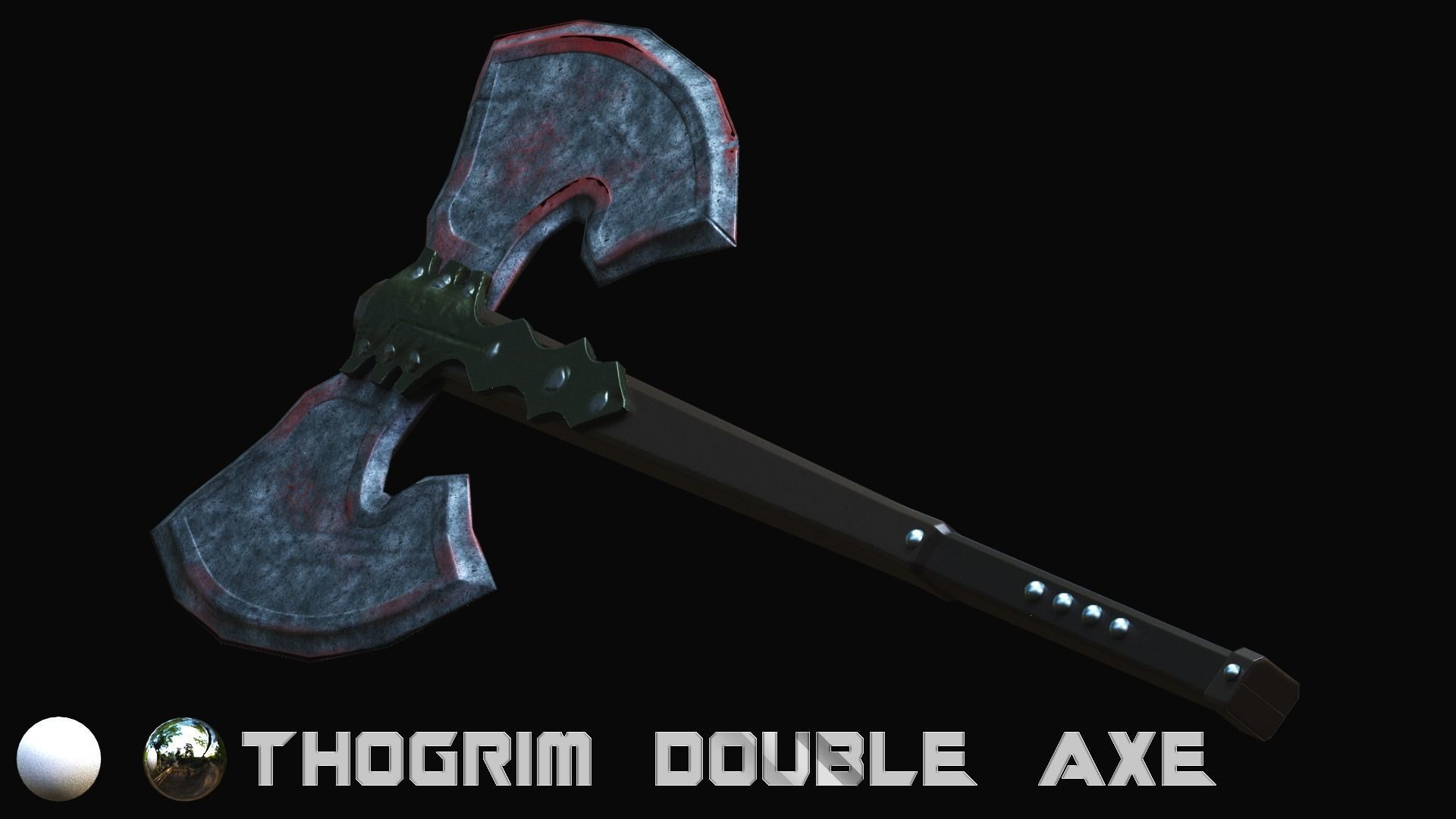 Thogrim Double Axe Low-poly 3D model_6