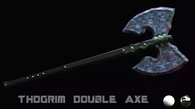 Thogrim Double Axe Low-poly 3D model