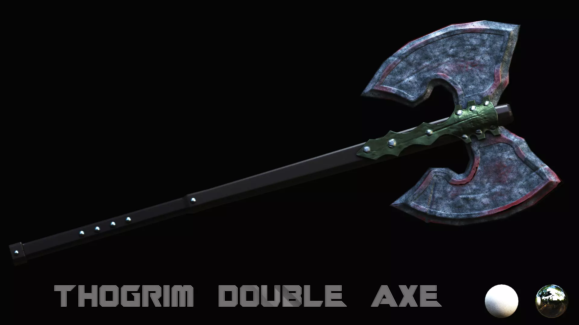 Thogrim Double Axe Low-poly 3D model_0