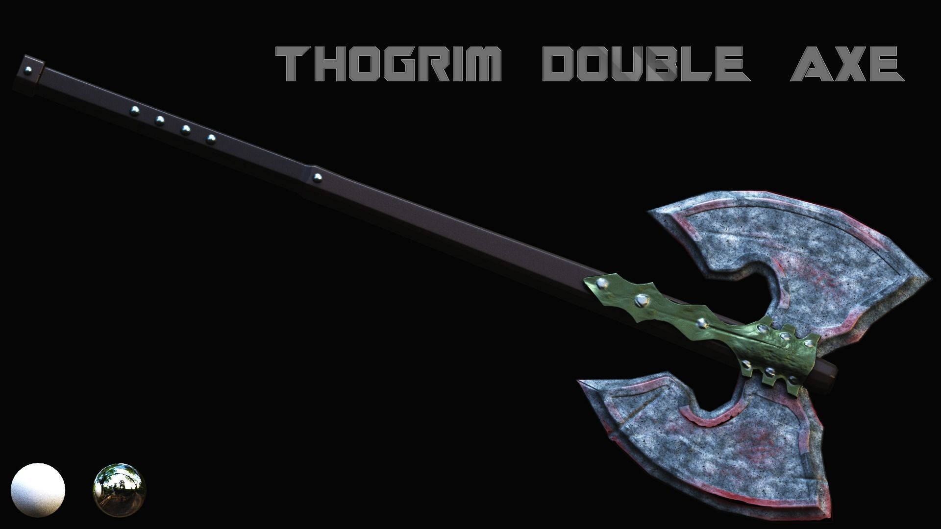 Thogrim Double Axe Low-poly 3D model_3