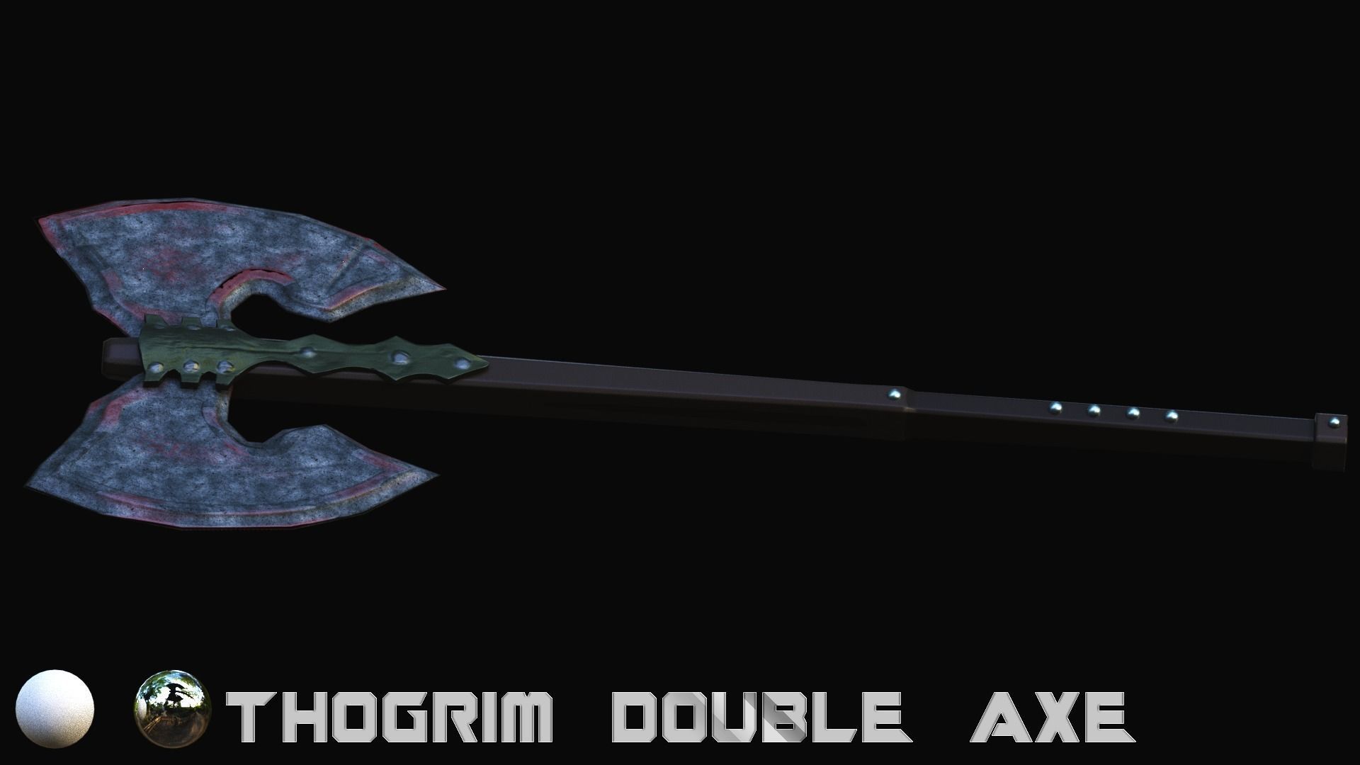 Thogrim Double Axe Low-poly 3D model_5