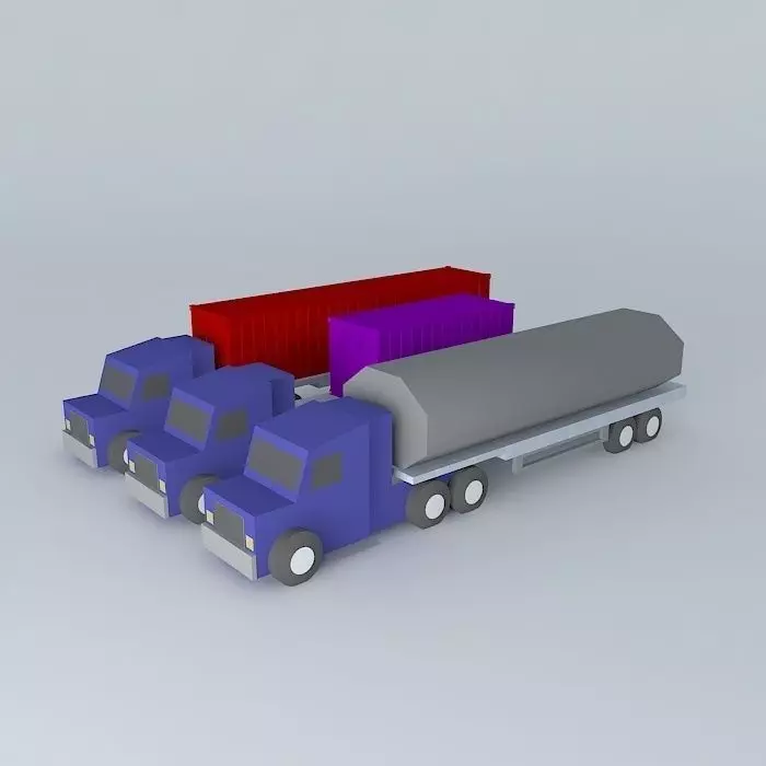 Trucks three Free 3D model