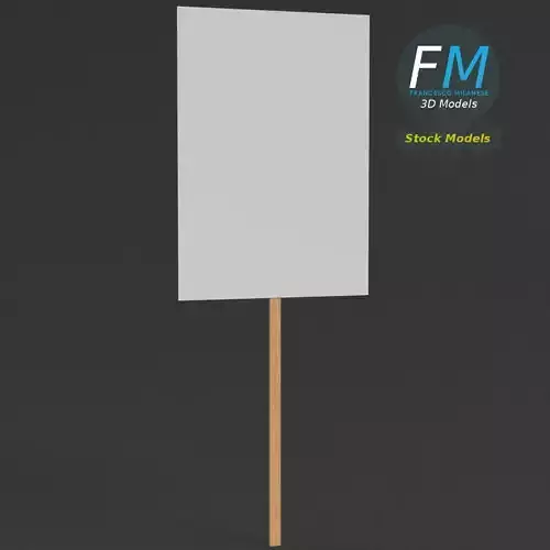 Handheld protest sign 3D model