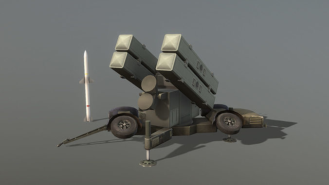 Skyguard Launcher area defense system Low-poly 3D model