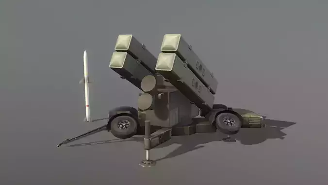 Skyguard Launcher area defense system Low-poly 3D model