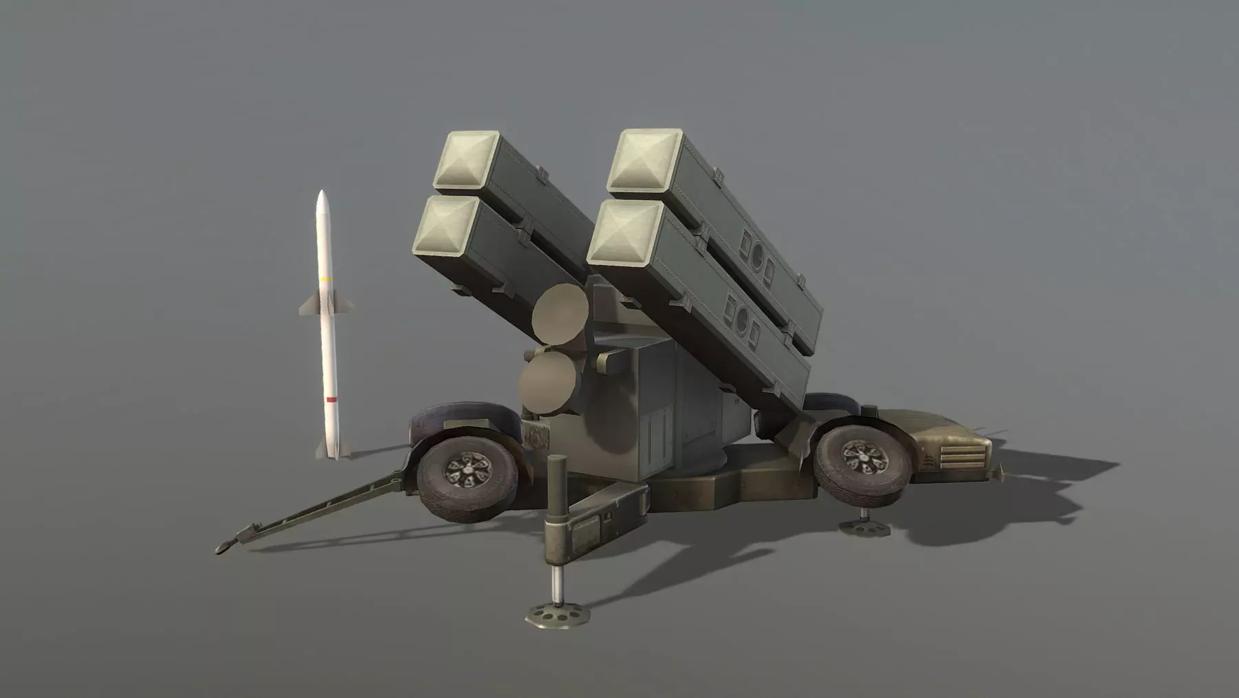Skyguard Launcher area defense system Low-poly 3D model_0
