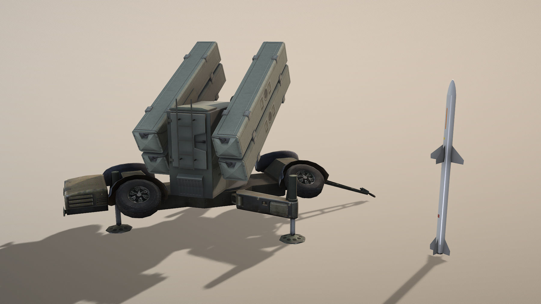 Skyguard Launcher area defense system Low-poly 3D model_3