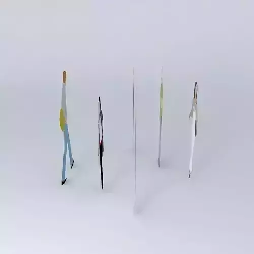 2D people Free 3D model