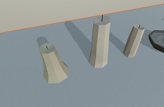 Simple candle pack Low-poly 3D model