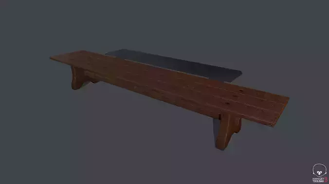 Wooden Bench 3 Colors Free low-poly 3D model