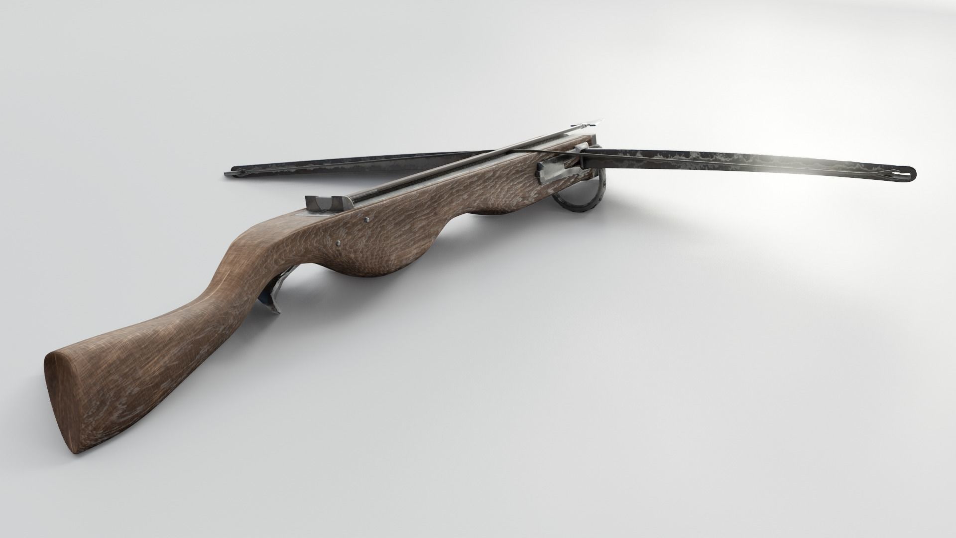 Crossbow wooden Low-poly 3D model_4