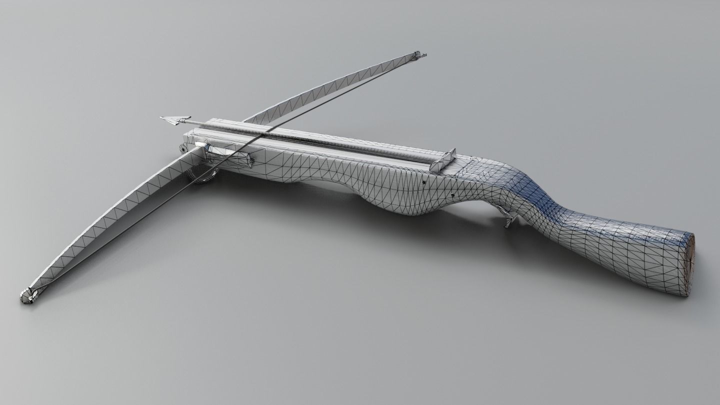 Crossbow wooden Low-poly 3D model_8