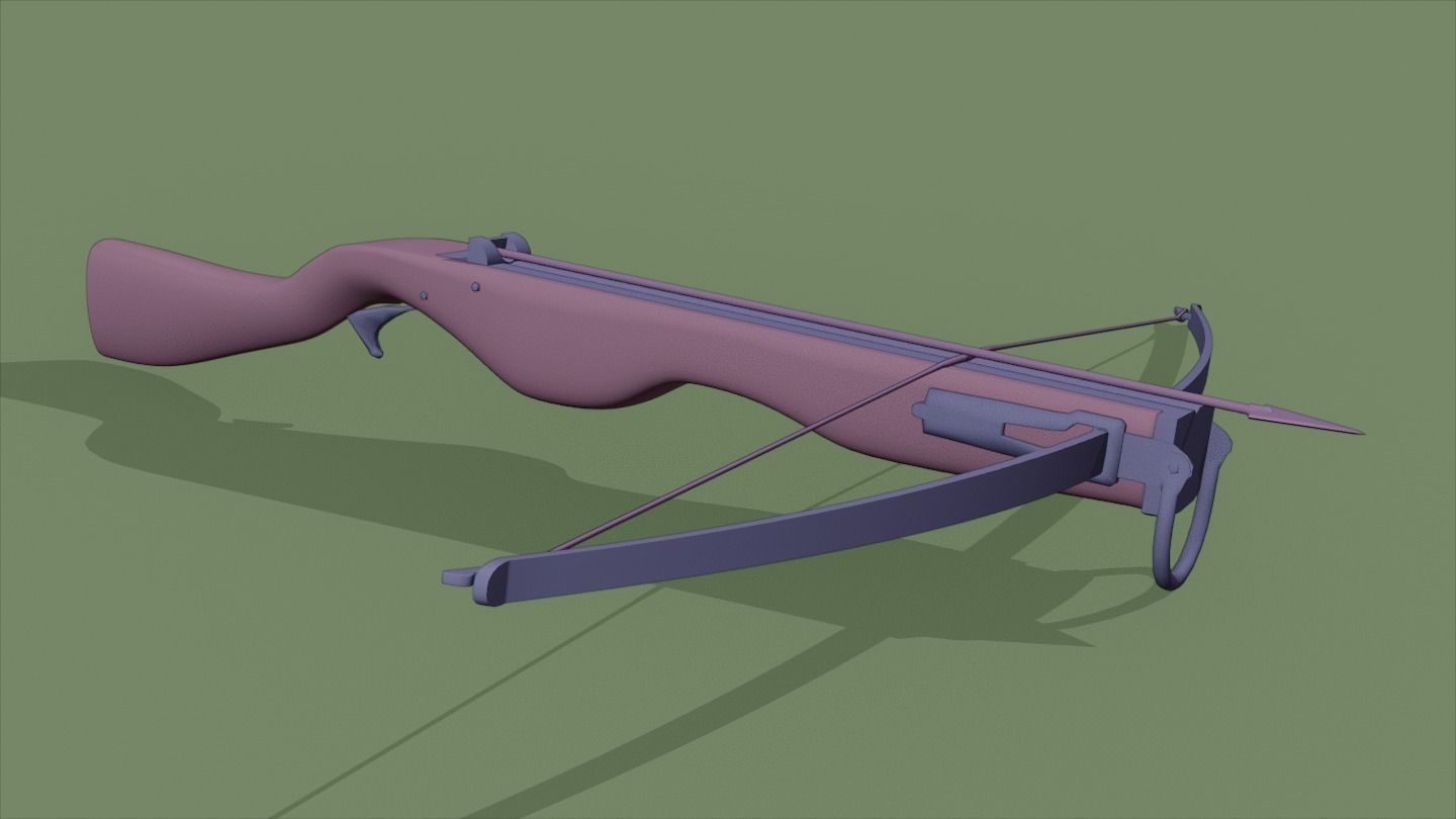 Crossbow wooden Low-poly 3D model_10