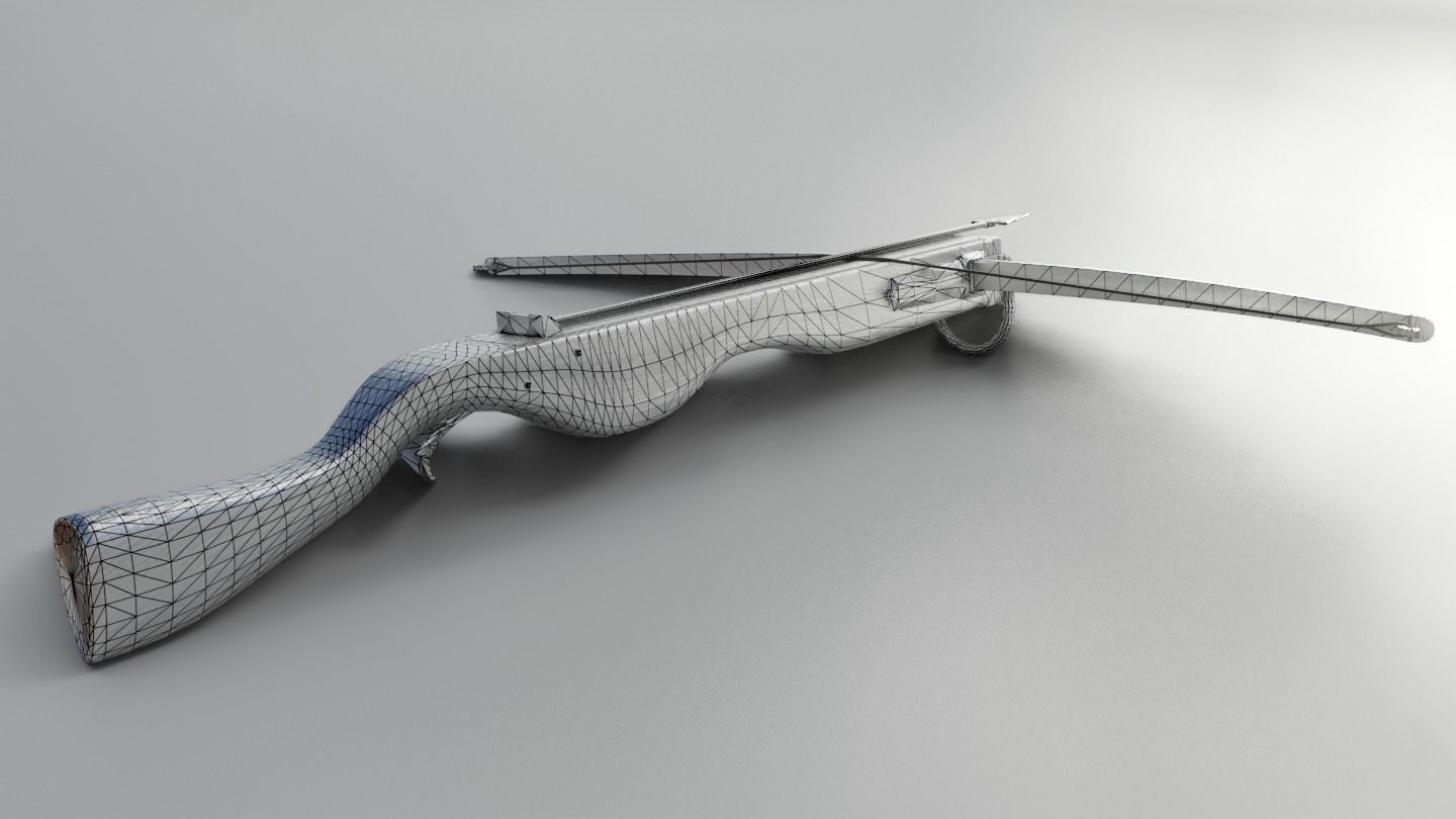Crossbow wooden Low-poly 3D model_7