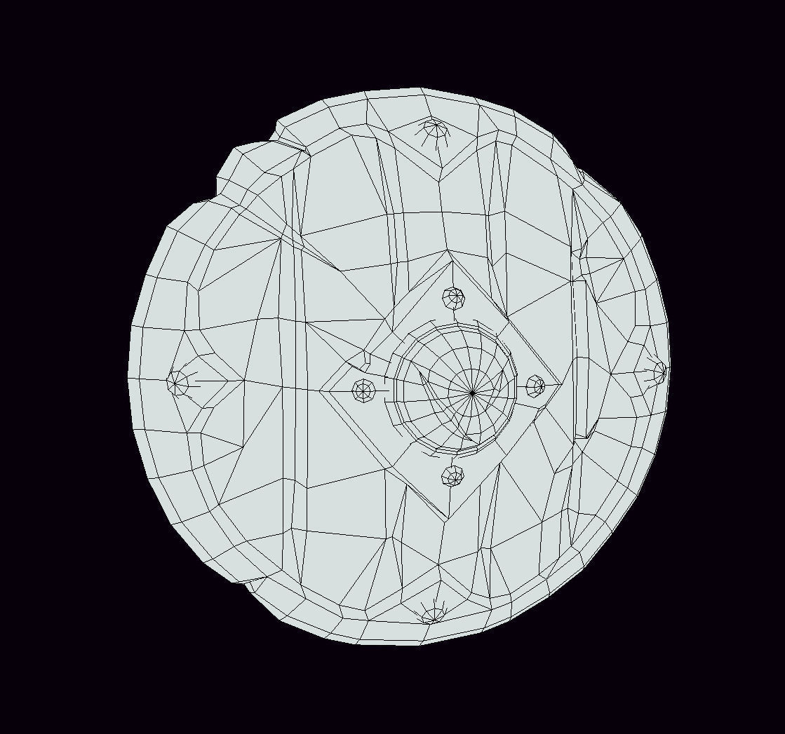 Wooden Shield Low-poly 3D model_5