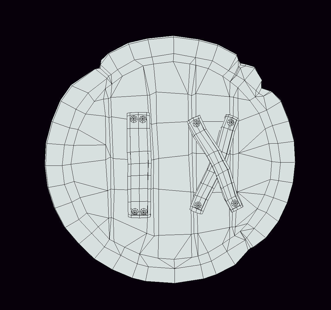 Wooden Shield Low-poly 3D model_6