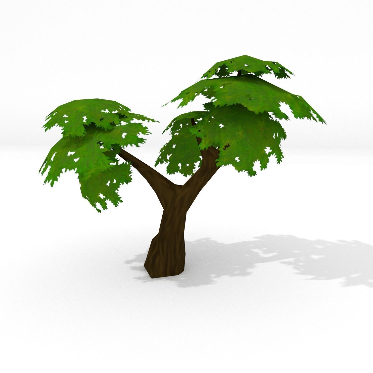Low Poly Tree two trees Low-poly 3D model_1