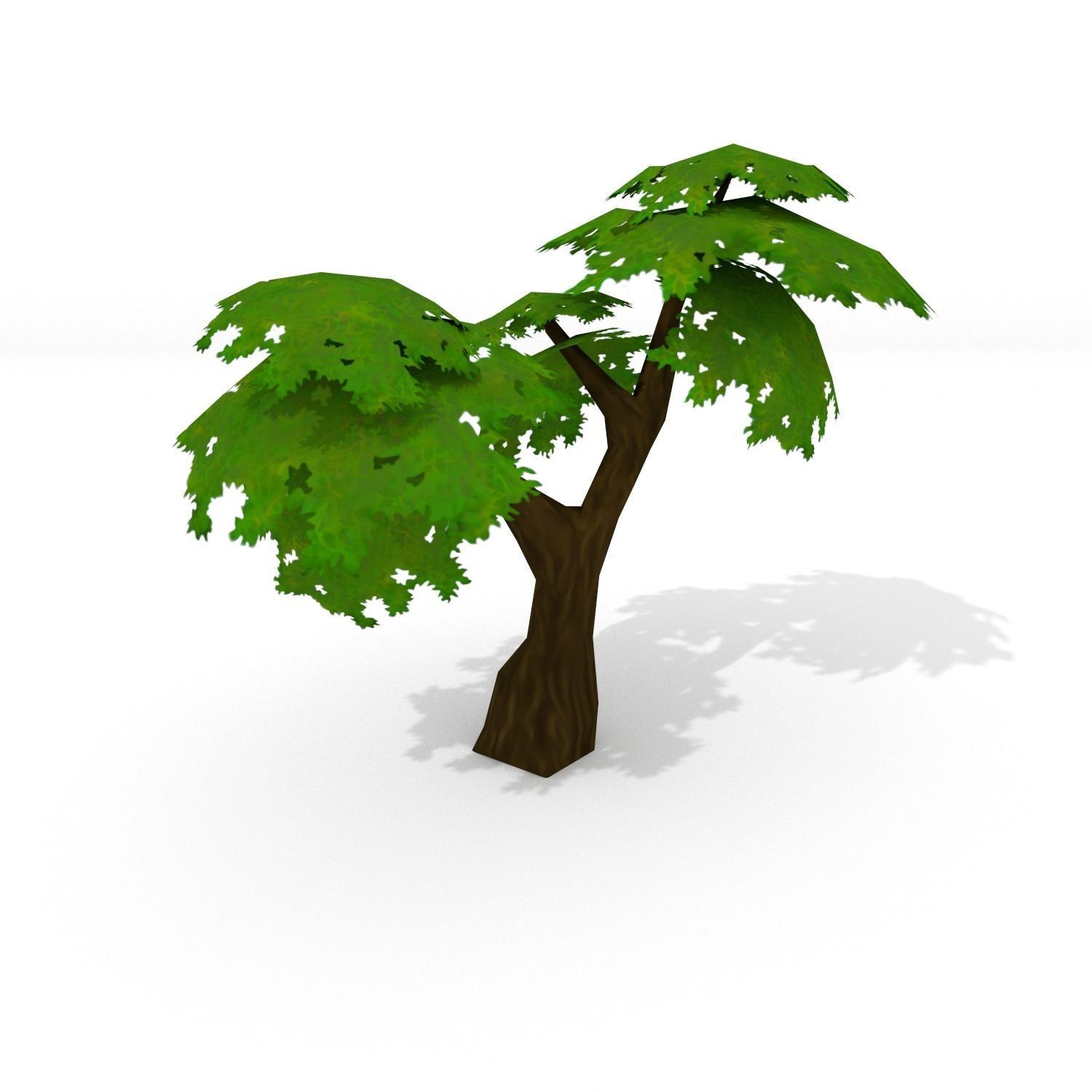 Low Poly Tree two trees Low-poly 3D model_2