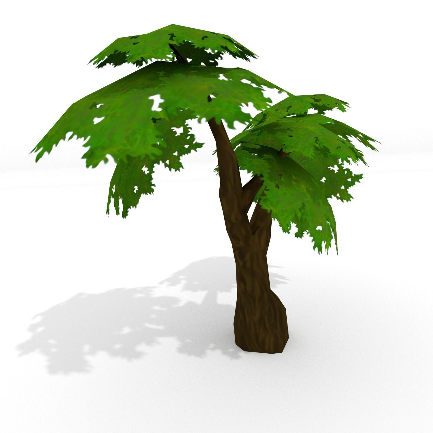 Low Poly Tree two trees Low-poly 3D model_5