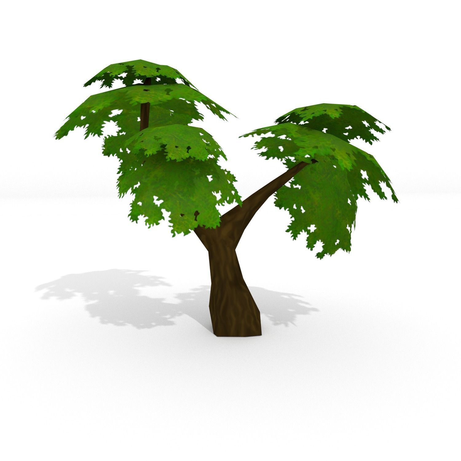 Low Poly Tree two trees Low-poly 3D model_3