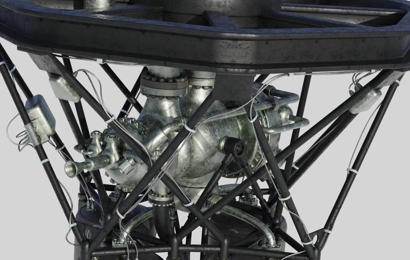 RD-108 Rocket engine 3D model_1