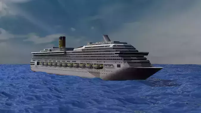 Costa Magica Cruise Ship Low-poly 3D model