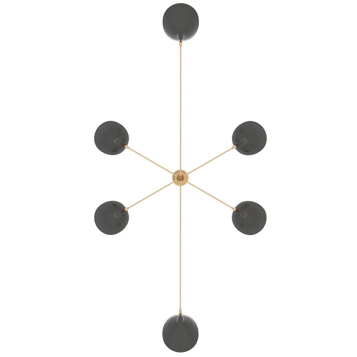 Serge Mouille chandelie 6 arms 3D model_2