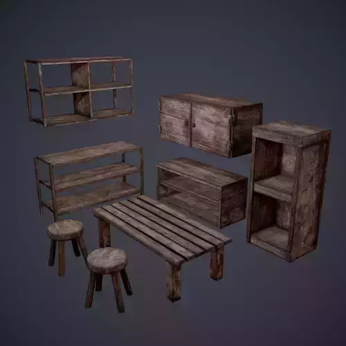 Medieval Tavern Furniture Set