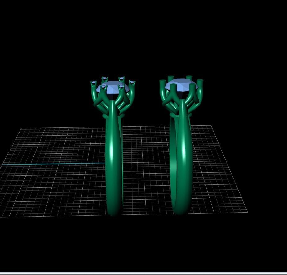 solitaire rings WHITEFLASH 3D print model_2